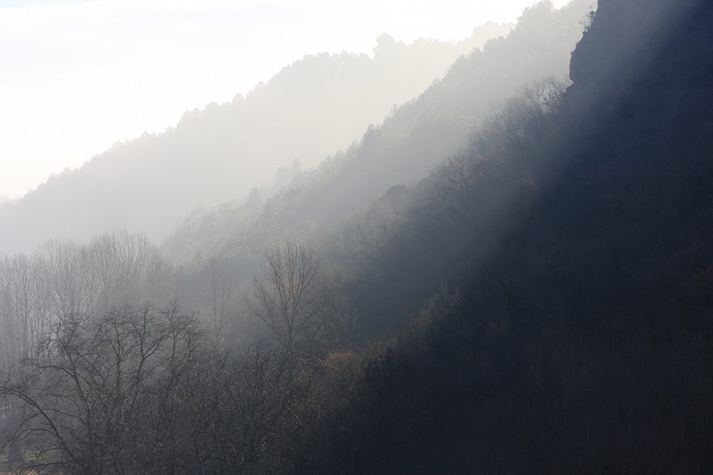 Sol y niebla en las faldas de Peña Tobía
